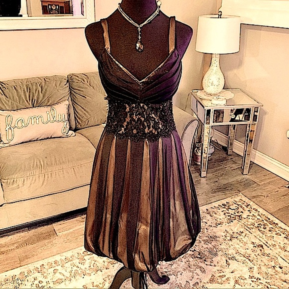 JS Boutique Black formal short dress sz 6 EUC
